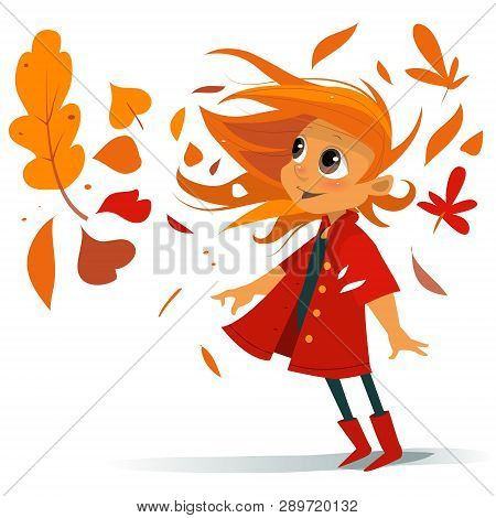 Cute Fashion Cartoon Girl With Leaves Wreath