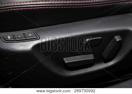 Novosibirsk, Russia - March 15, 2019:  Mazda 6,close-up Of Seat Heating Buttons. Photography Of A Mo