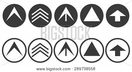 Set The Scroll Up Icon, Vector Icon And The Direction Of The Scrolling Wheel Up On A Computer Mouse