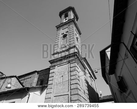 San Giuseppe Church In Alba In Black And White