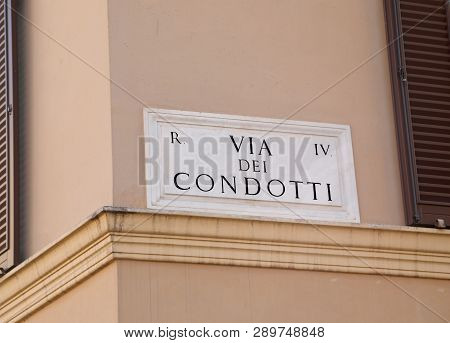 Italian Street Name Of Via Condotti Or Officially Via Dei Condotti Is A Fashionable And Busy Street 