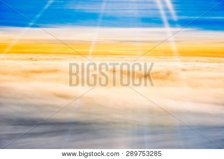 Beautiful Airview With Blue Sky, White Clouds And Sunrays