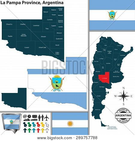 Vector Map Of La Pampa Province And Location On Argentinian Map