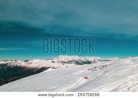 The Mount Matajur, In Italy, In A Sunny Winter Day