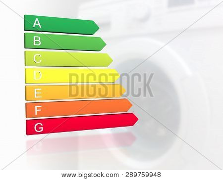 New 2019 European Energy Efficiency Classification Label With Classes From A To G In Front Of Washin