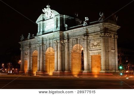 Alcalá's Gate In Madrid By Night