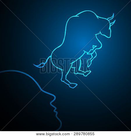 Bull Stock Market Human Head