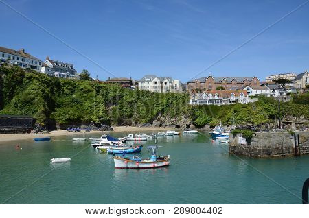 Boats At Newquay Harbour In Newquay, Cornwall