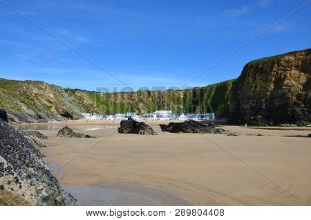 Lusty Glaze Beach At Newquay In Cornwall