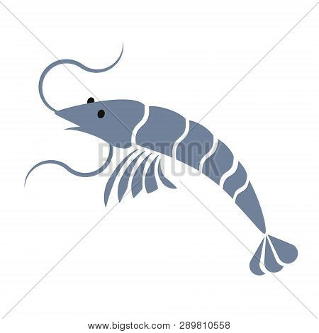 Shrimp Simlple Art Geometric Illustration. Icon, Graphic Symbol, Part Of Image Design , Kitchen Rela