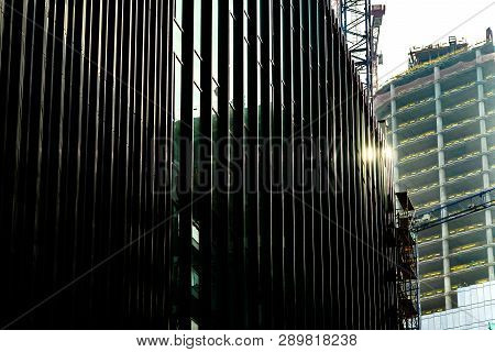 Business Center. Glass Building. Against The Sky.