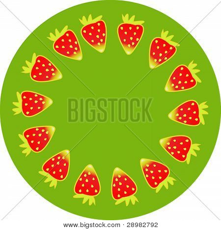 Plate decorated with strawberries
