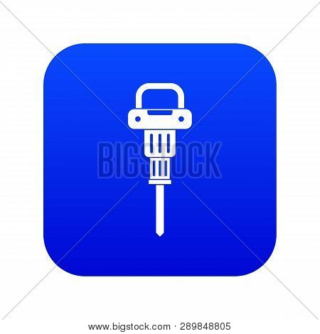 Pneumatic Hammer Icon Digital Blue For Any Design Isolated On White Illustration