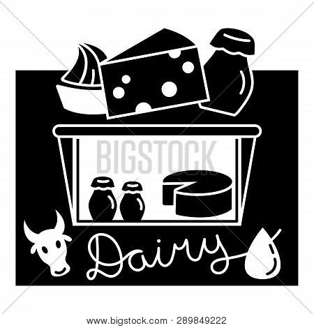 Dairy Street Shop Icon. Simple Illustration Of Dairy Street Shop Icon For Web Design Isolated On Whi
