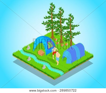 Carousal Concept Banner. Isometric Banner Of Carousal Concept For Web, Giftcard And Postcard