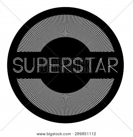 Superstar Label On White Background Sticker Label