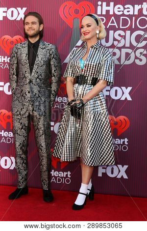 LOS ANGELES - MAR 14:  Zedd, Katy Perry at the iHeart Radio Music Awards - Arrivals at the Microsoft Theater on March 14, 2019 in Los Angeles, CA