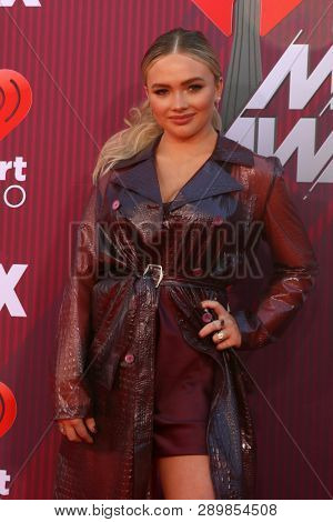 LOS ANGELES - MAR 14:  Natalie Alyn Lind at the iHeart Radio Music Awards - Arrivals at the Microsoft Theater on March 14, 2019 in Los Angeles, CA