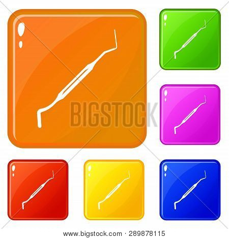 Tooth Tool Icons Set Collection Vector 6 Color Isolated On White Background