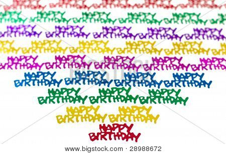 Colorful Background Of Multicolored Happy Birthday Confetti