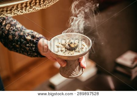 Traditional (esoteric) Incense Ritual At New Year And Christmas, Smoke