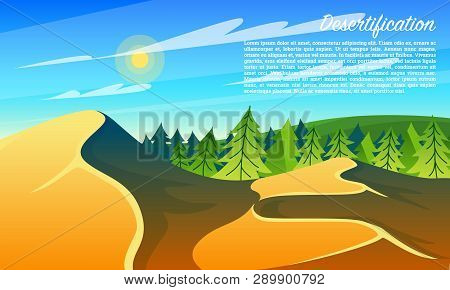 Desertification Forests. Climate Change. Environmental Pollution. Global Problem Concept. Ecological