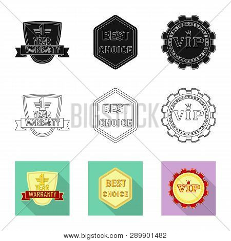 Vector Design Of Emblem And Badge Icon. Set Of Emblem And Sticker Vector Icon For Stock.