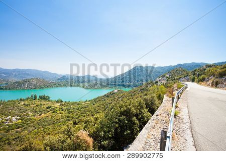 Bacina Lakes, Dalmatia, Croatia, Europe - Country Road Alongside The Beautiful Bacina Lakes