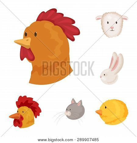 Vector Design Of Farm And Head Logo. Collection Of Farm And Homemade Stock Vector Illustration.