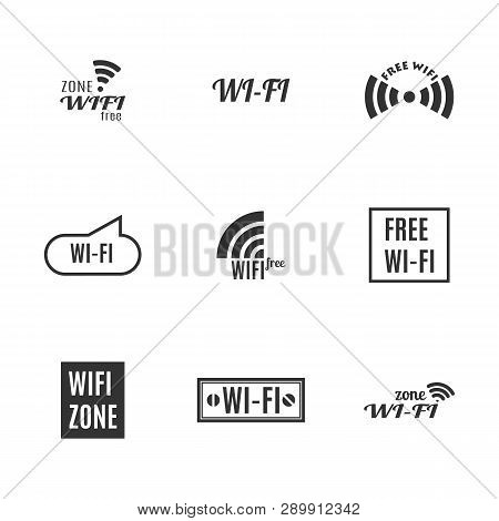 Set Of Various Wireless Icons Isolated On A White Background. Flat Style, Vector Illustration.