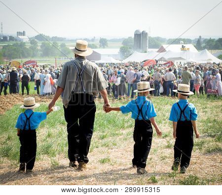 Amish Father And Sons