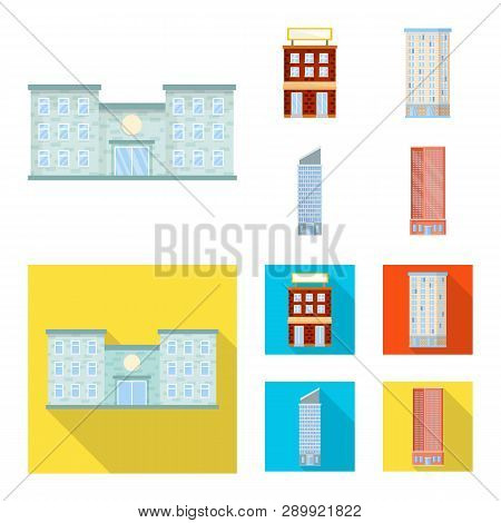 Vector Design Of Municipal And Center Sign. Set Of Municipal And Estate   Stock Vector Illustration.