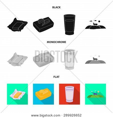 Vector Illustration Of Creamy And Product Symbol. Set Of Creamy And Farm Stock Vector Illustration.