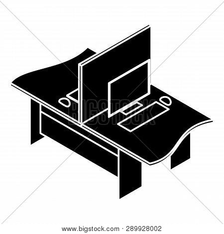 Double Office Table Icon. Simple Illustration Of Double Office Table Icon For Web Design Isolated On