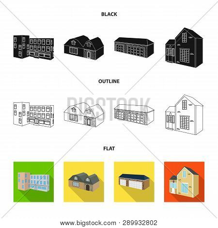 Vector Design Of Facade And Housing Icon. Set Of Facade And Infrastructure Vector Icon For Stock.