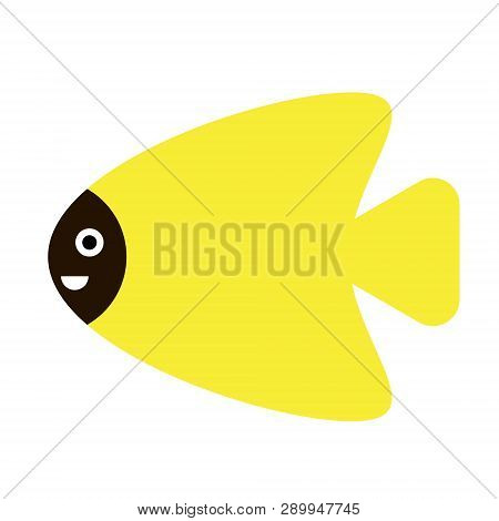 Tropical Fish Flat Illustration. Underwater Marine Life Series. Funny Cartoon Characters