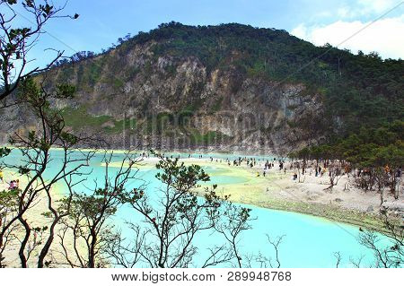 Kawah Putih Crater In Lembang Bandung, Indonesia