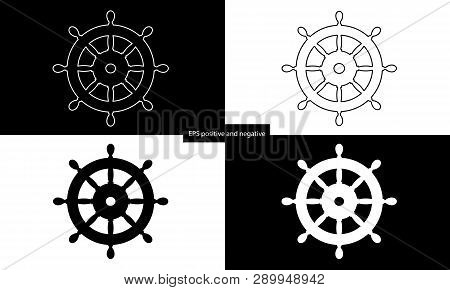 Helm Icon For Web, Icon Application, Design, Positive And Negative In Eps 10