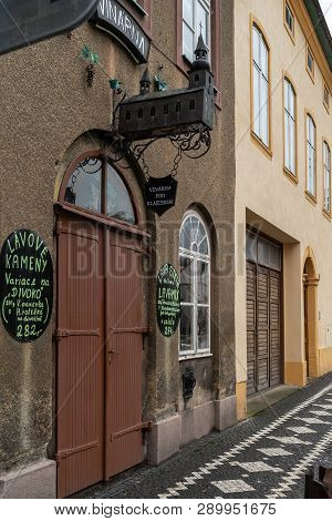Vrchlabi, Czech Republic - October 25, 2018: The Streets Of The Provincial Town. The Town Located In