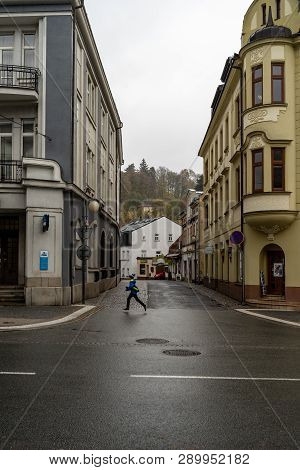 Vrchlabi, Czech Republic - October 25, 2018: The Streets Of The Provincial Town. The Town Located In