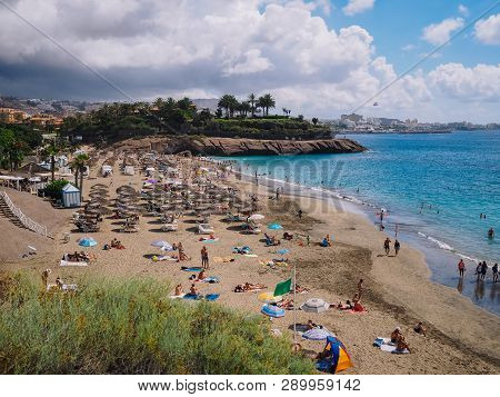El Duque Beach At Costa Adeje. Tenerife, Canary Islands, Spain