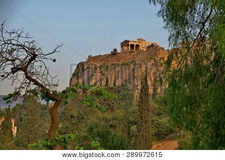 Old Building On A High Hill In The Middle Of A Park