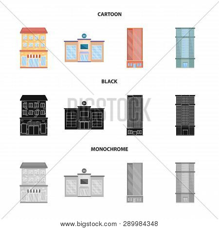 Vector Illustration Of Municipal And Center Symbol. Set Of Municipal And Estate   Stock Vector Illus