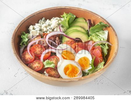 Bowl Of Cobb Salad On The Table