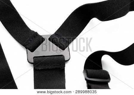 Chest Mount Part For Extreme Action Camera On White Background. Accessories For Action Cam. Close Up