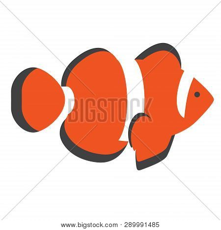 Tropical Fish Red Flat Illustration. Underwater World Creatures Series