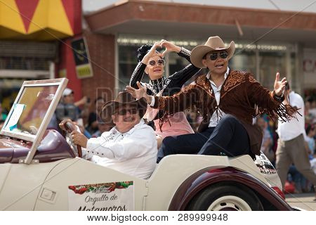 Brownsville, Texas, USA - February 24, 2018, Grand International Parade is part of the Charro Days Fiesta - Fiestas Mexicanas, A bi-national festival between USA and Mexico.