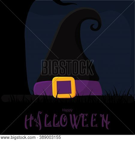 Witcher Hat Halloween Poster October Decoration Icon- Vector