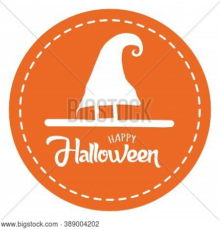 Isolated Witcher Hat Halloween Holiday October Sticker- Vector