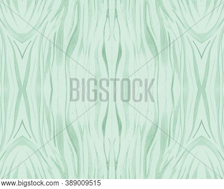 Green Seamless Zebra Pattern. Fashion Africa Texture. Zoo Jungle Skin. Watercolour Lines Fabric. Ani